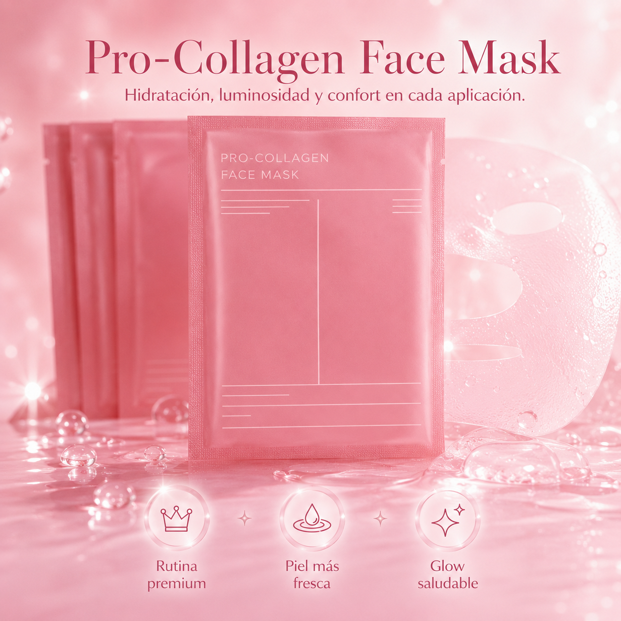 4-Mascarillas Faciales Bio-Colágeno Coreano