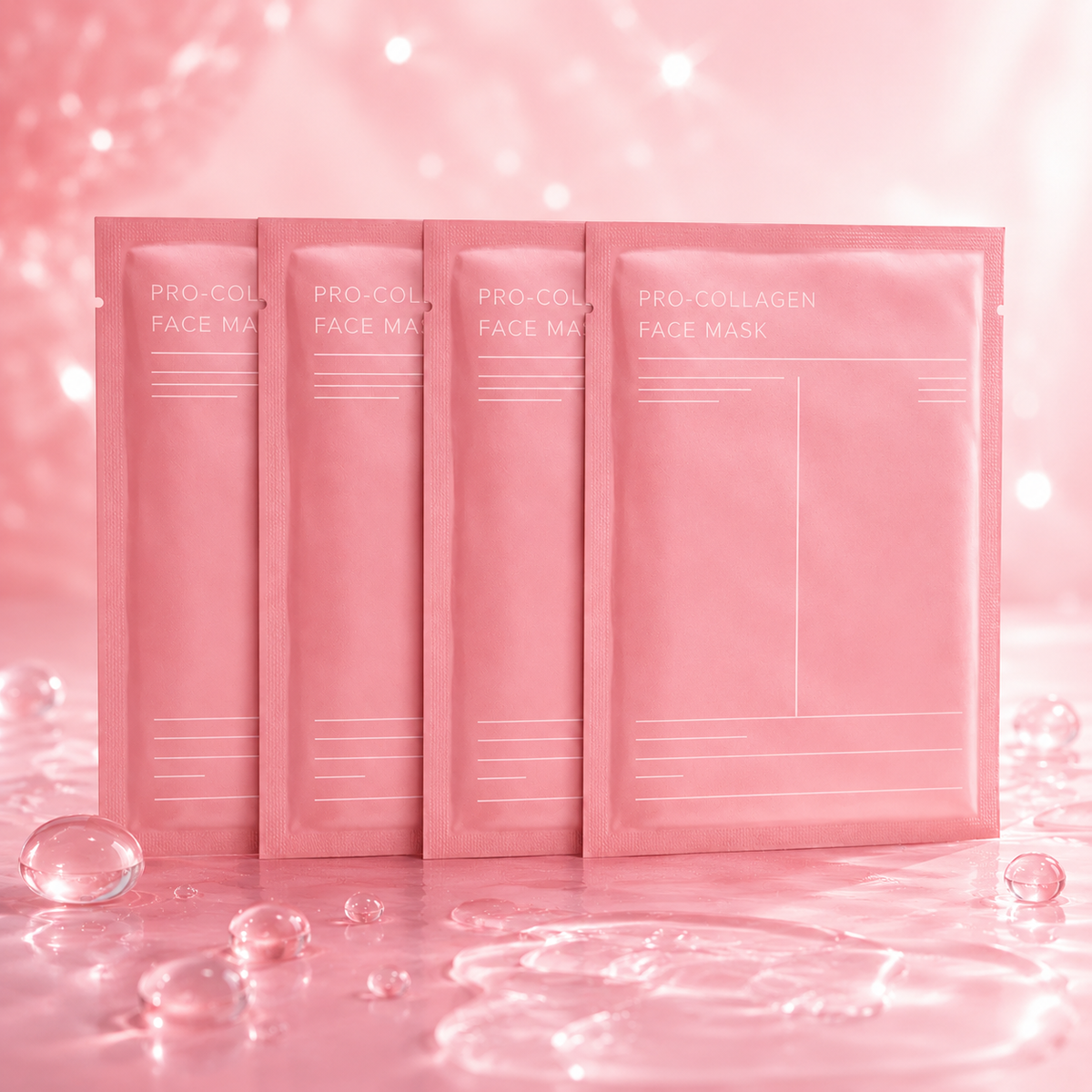 4-Mascarillas Faciales Bio-Colágeno Coreano