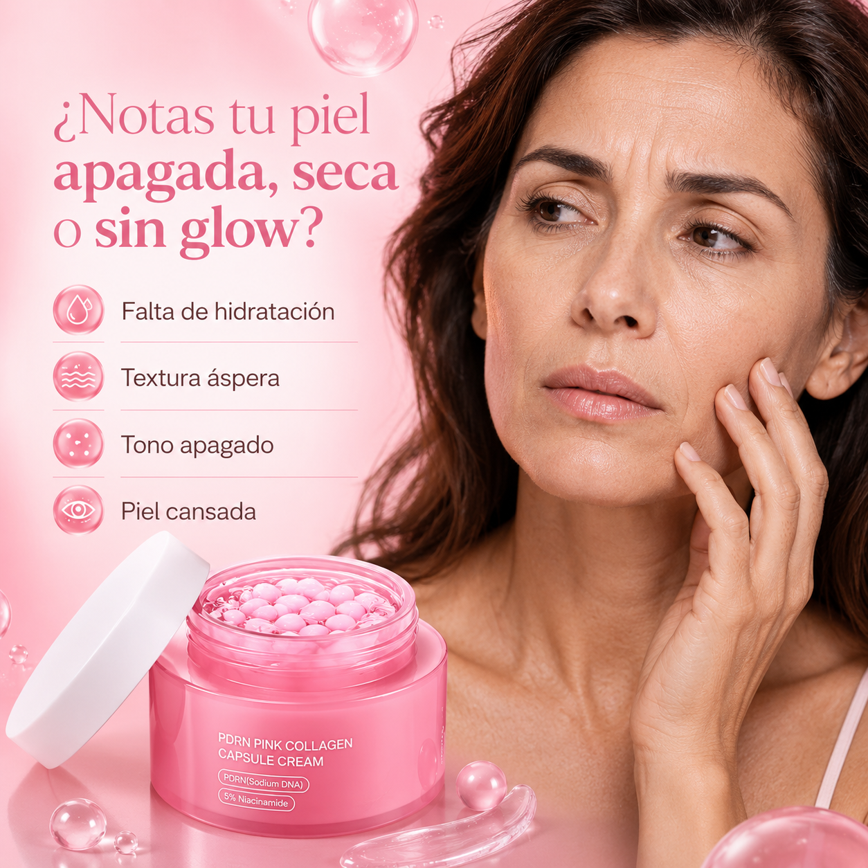 Crema Facial PDRN de Colágeno en Cápsulas con Niacinamida