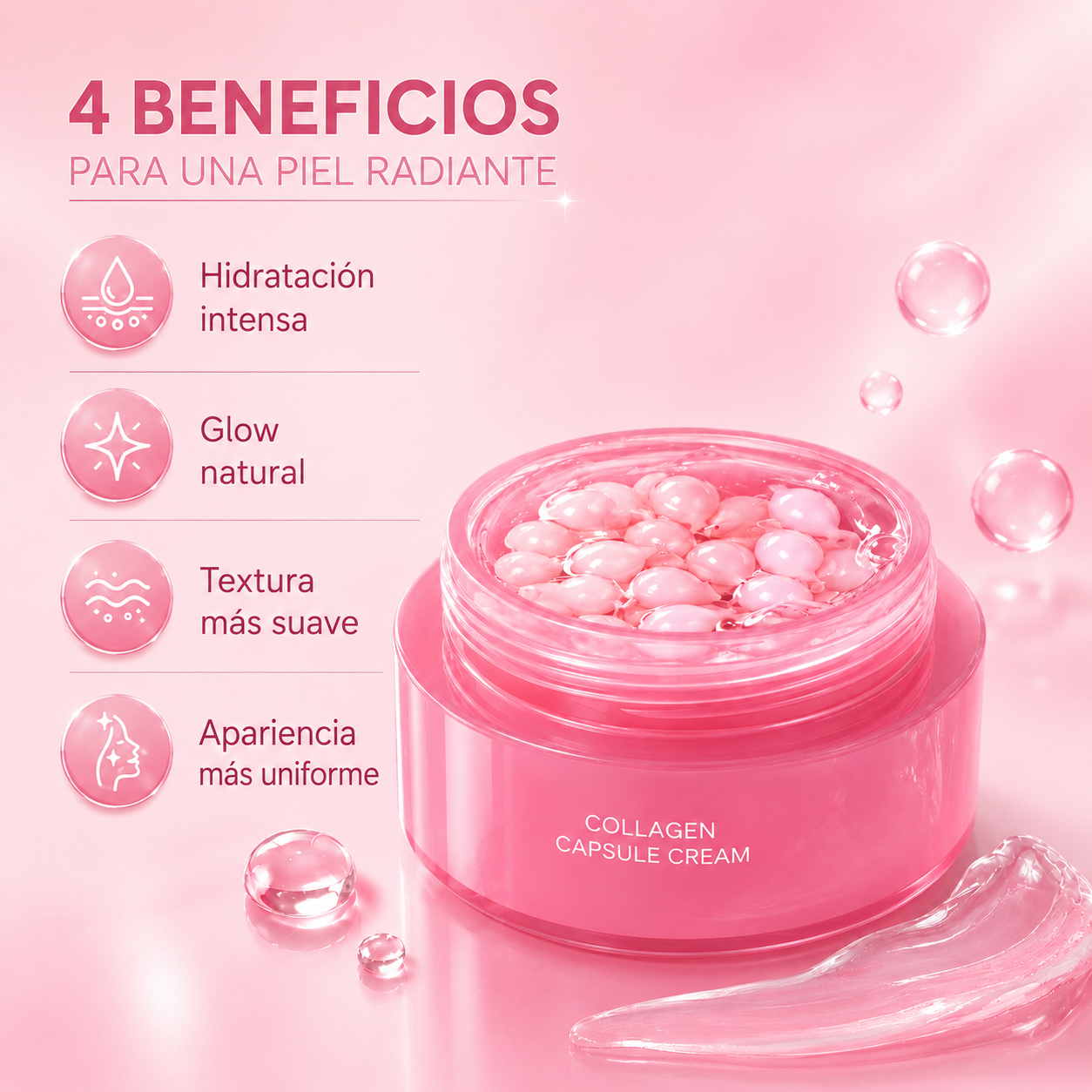 Crema Facial Coreana con PDRN de Colágeno en Cápsulas mas +Niacinamida