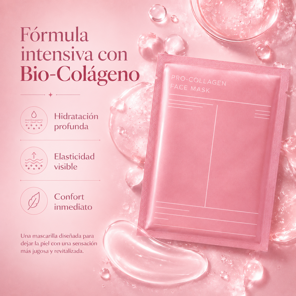 4-Mascarillas Faciales Bio-Colágeno Coreano