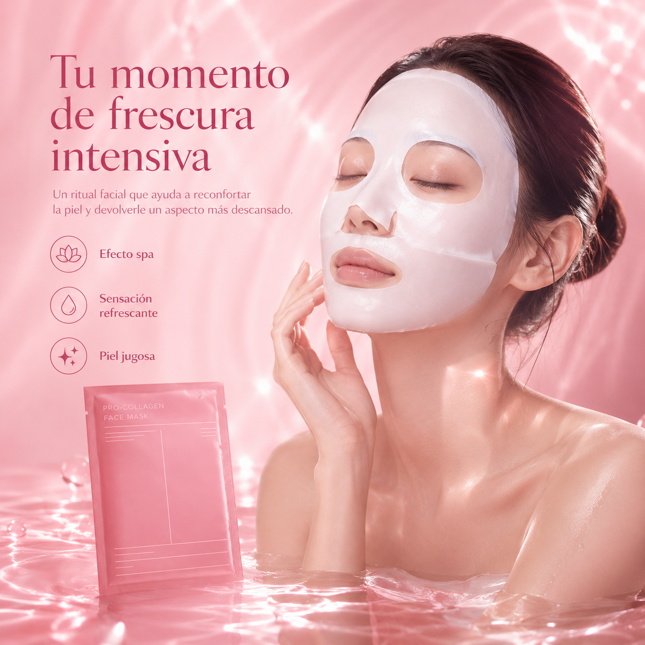 4-Mascarillas Faciales Bio-Colágeno Coreano