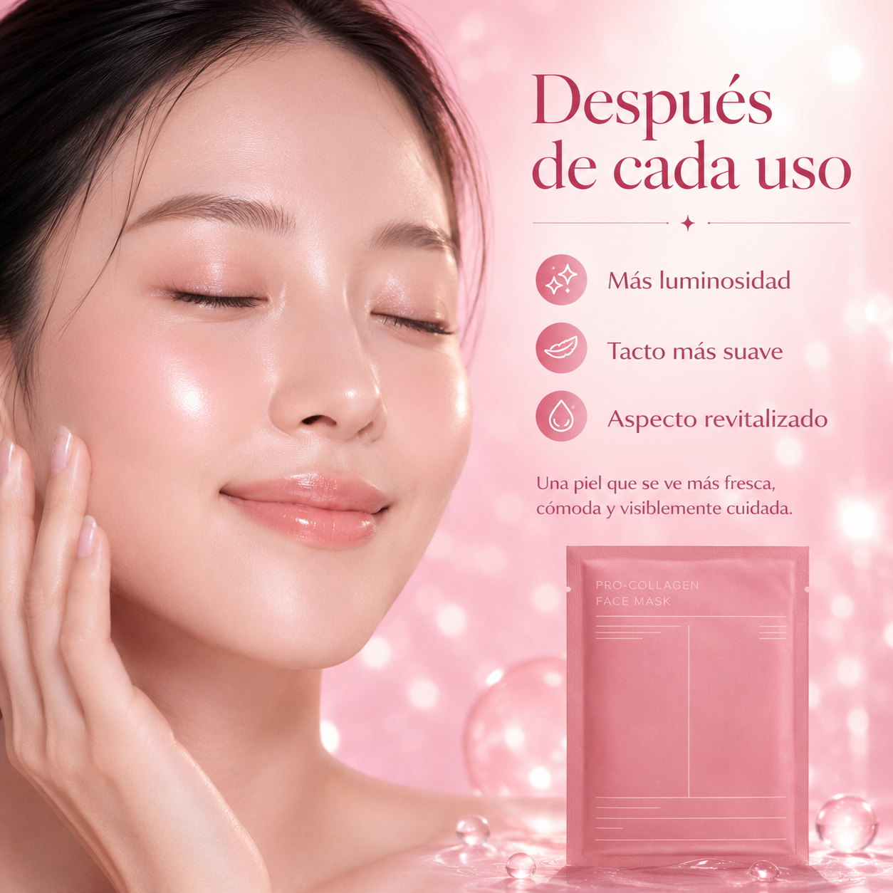4-Mascarillas Faciales Bio-Colágeno Coreano