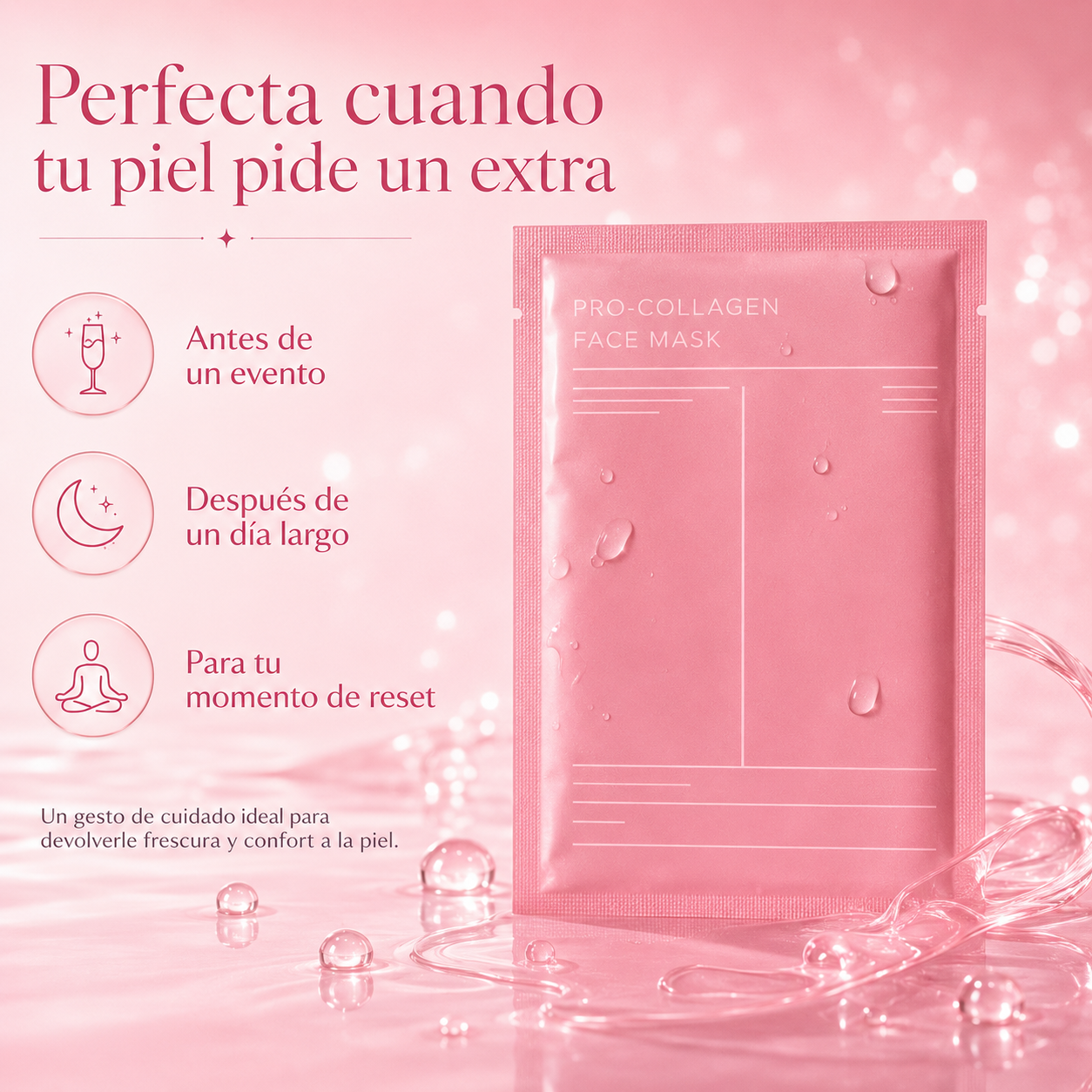 4-Mascarillas Faciales Bio-Colágeno Coreano